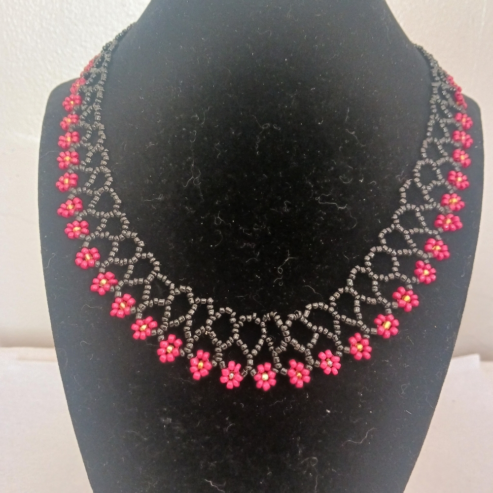 Mexican handmade beaded jewerly Necklace choker Multicolor